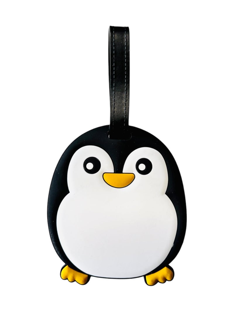 TraveEssentialz Luggage Tags for Travel & Easy Identification for Bags | Cute Silicon Luggage Tags for Suitcases | Travel Essential Item | Birthday Gift (Penguin-A) - Image 1