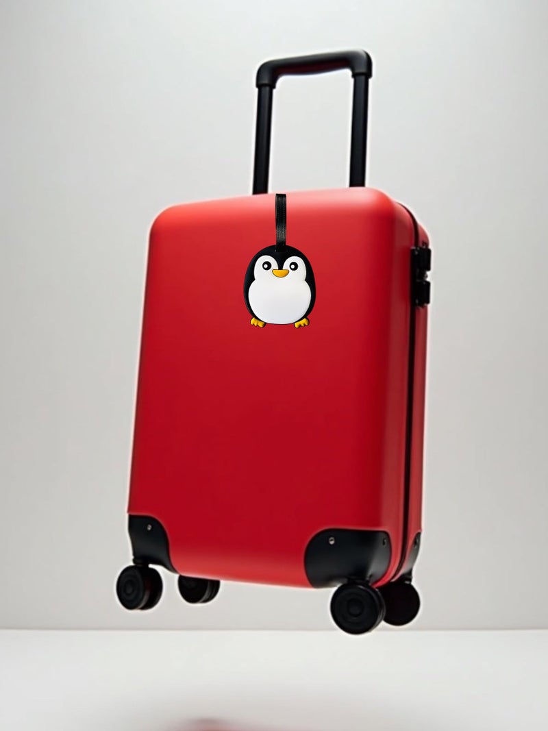 TraveEssentialz Luggage Tags for Travel & Easy Identification for Bags | Cute Silicon Luggage Tags for Suitcases | Travel Essential Item | Birthday Gift (Penguin-A) - Image 2
