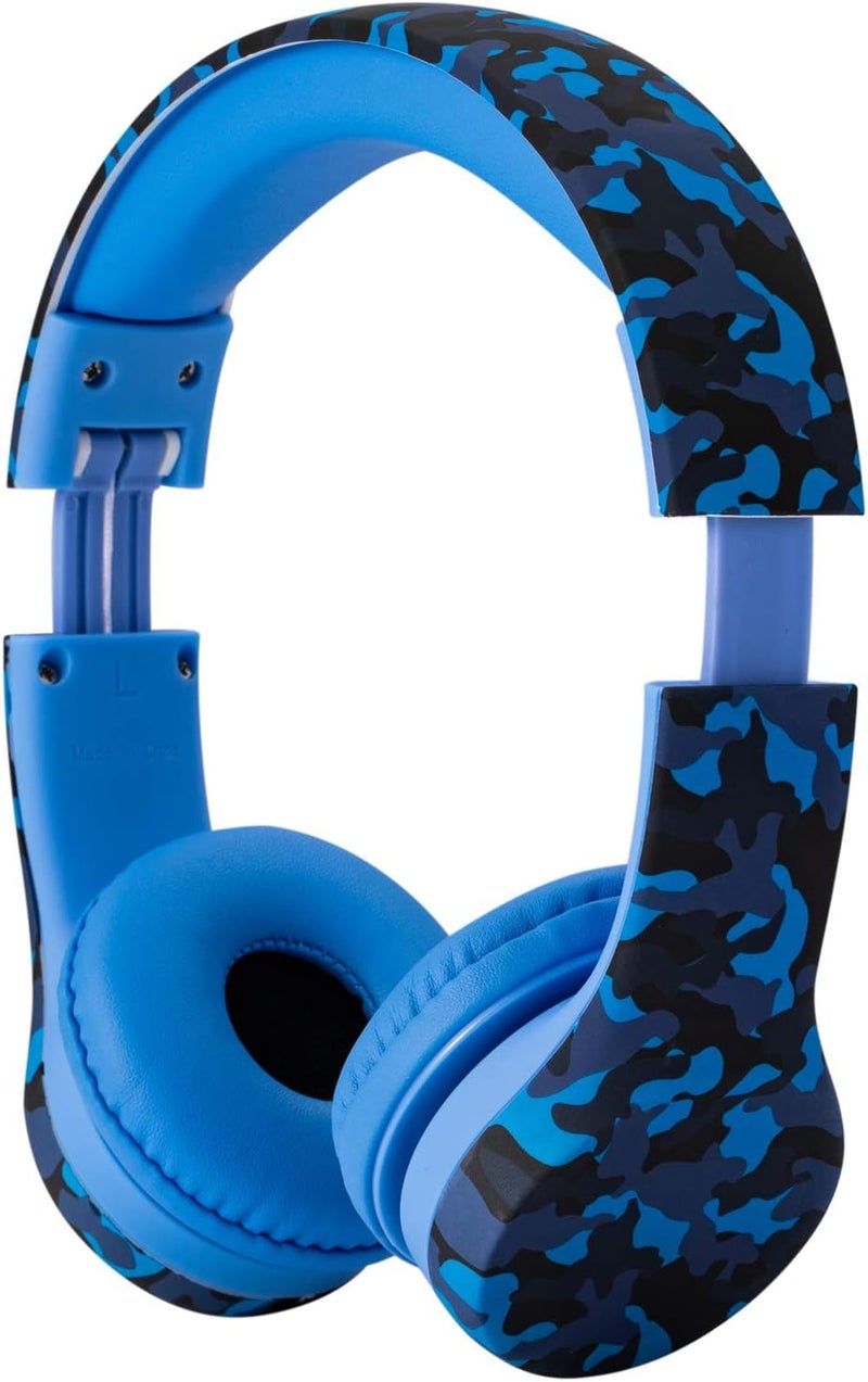 Snug Play+ Kids Headphones – Volume Limited 93dB for Safe Listening – Foldable, Durable Headphones for Toddlers, Boys & Girls – Tangle-Free Cord – Ideal for Travel, School, Tablets - Blue Camo - Image 2