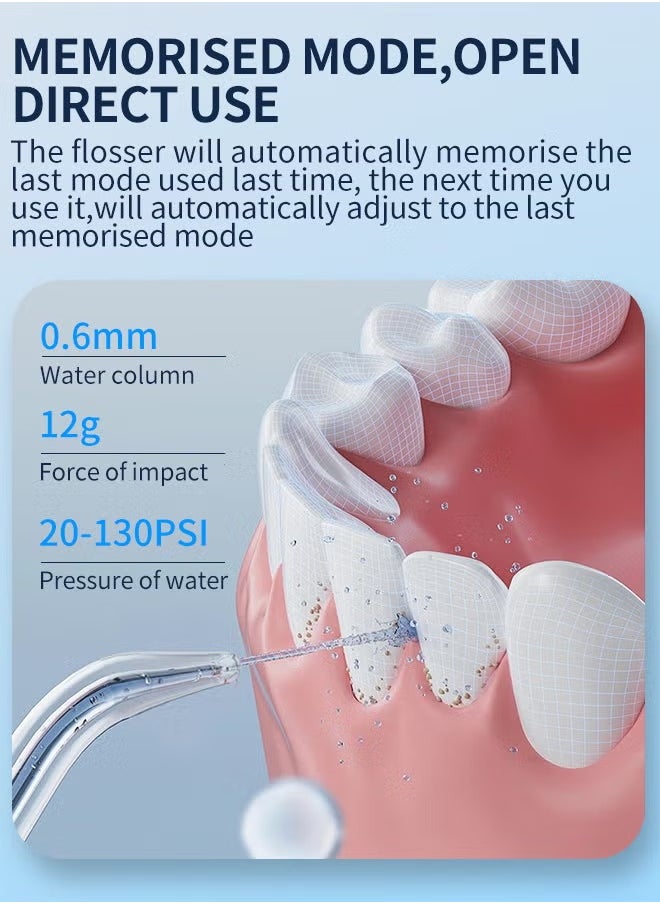 Univer Tang - Water Flosser Cordless Portable Dental Oral Irrigator With 5 Modes,4 Standard Replaceable Jet Tips,Rechargeable IPX7 Waterproof DIY Dental Flossers Teeth Cleaner,320ml Detachable Reservoir,Black - Image 1