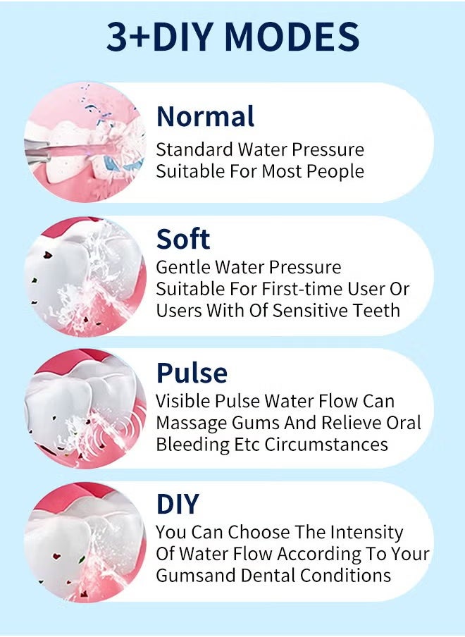 Univer Tang - Water Flosser Cordless Portable Dental Oral Irrigator With 5 Modes,4 Standard Replaceable Jet Tips,Rechargeable IPX7 Waterproof DIY Dental Flossers Teeth Cleaner,320ml Detachable Reservoir,Black - Image 1
