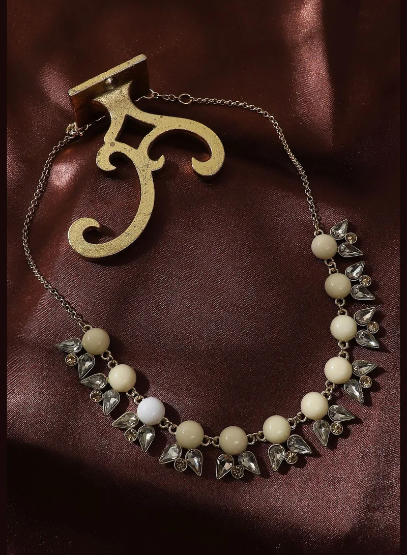 SOHI Gold Plated Designer Stone Party Necklace For Women