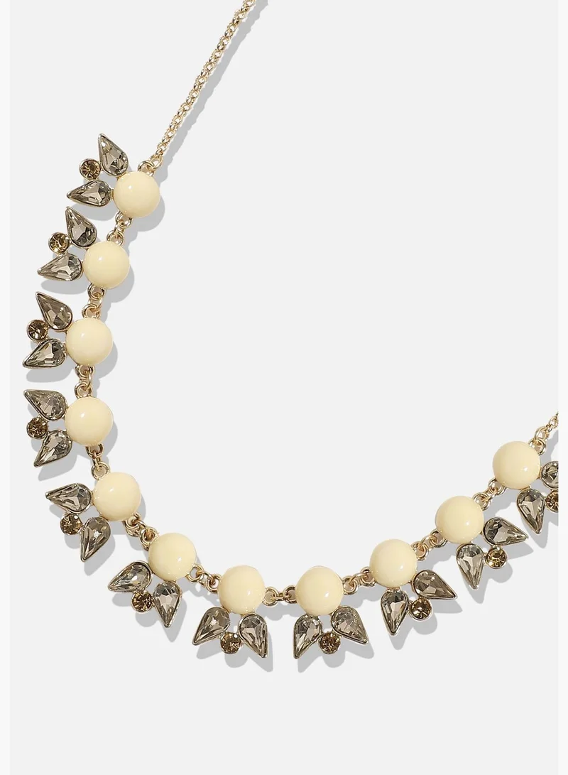 SOHI Gold Plated Designer Stone Party Necklace For Women