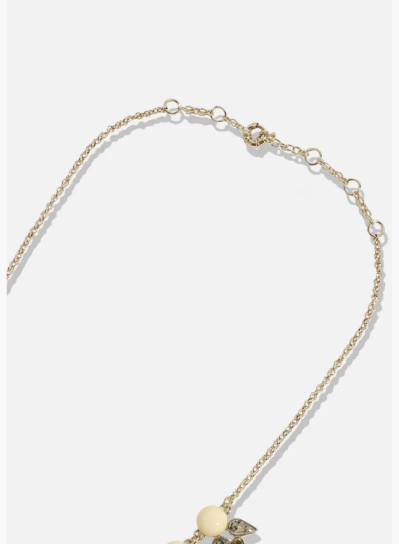SOHI Gold Plated Designer Stone Party Necklace For Women