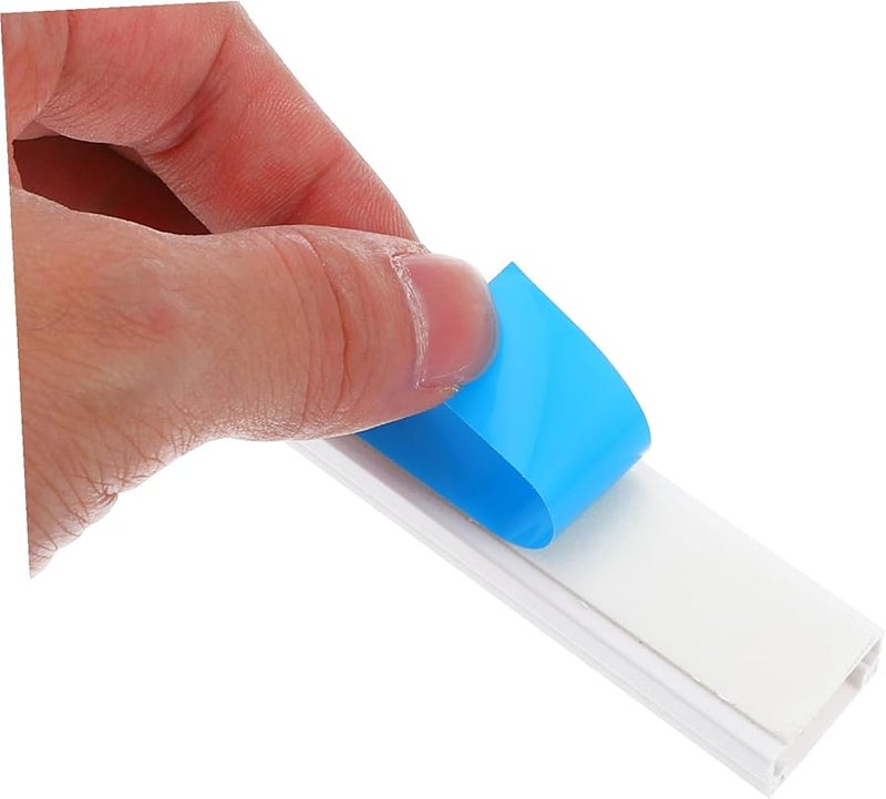 طقم إخفاء الأسلاك الكهربائية من البي في سي الأبيض، غطاء أسلاك لتلفزيون الحائط المثبت مع براغي وشريط لاصق - Image 4