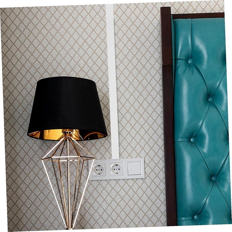 طقم إخفاء الأسلاك الكهربائية من البي في سي الأبيض، غطاء أسلاك لتلفزيون الحائط المثبت مع براغي وشريط لاصق - Image 5