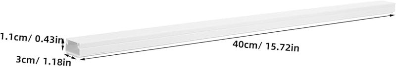 طقم إخفاء الأسلاك الكهربائية من البي في سي الأبيض، غطاء أسلاك لتلفزيون الحائط المثبت مع براغي وشريط لاصق - Image 3