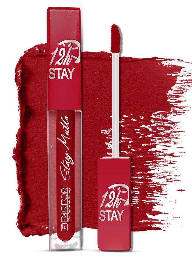 FORFOR® Stay Matte Long Lasting Mini Liquid Lipstick Waterproof (Peppy Red) - Image 2