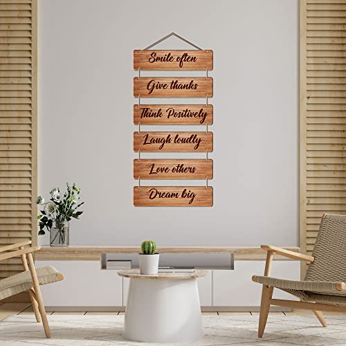 Artvibes Smile Often Give Thanks Designer Wall Hanging Wooden Art | Quotes Decor Item | Wall Illustrations | Office Decor | Wall Art Print | Inspirational Quotes | Gift Items (WH_3217N) - Image 4