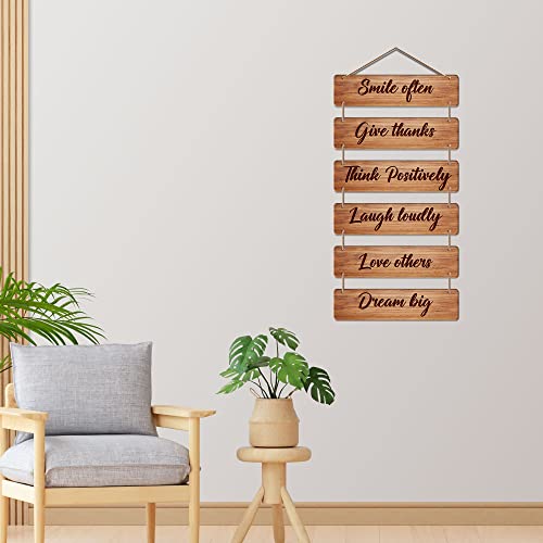 Artvibes Smile Often Give Thanks Designer Wall Hanging Wooden Art | Quotes Decor Item | Wall Illustrations | Office Decor | Wall Art Print | Inspirational Quotes | Gift Items (WH_3217N) - Image 2