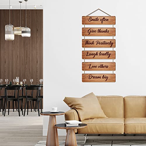 Artvibes Smile Often Give Thanks Designer Wall Hanging Wooden Art | Quotes Decor Item | Wall Illustrations | Office Decor | Wall Art Print | Inspirational Quotes | Gift Items (WH_3217N) - Image 3