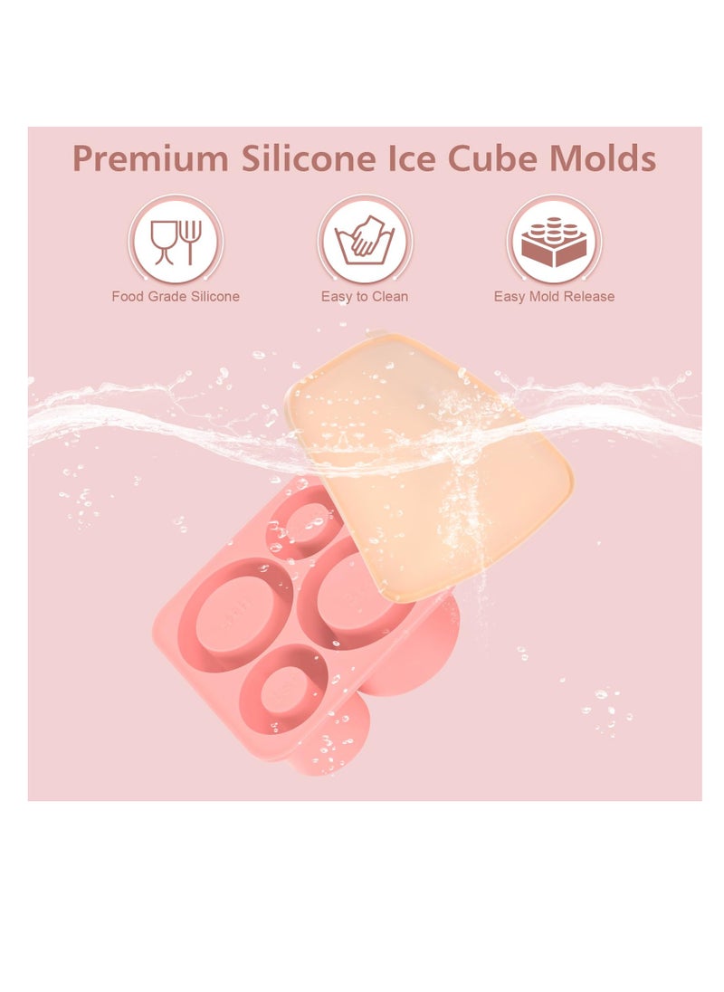 KASTWAVE - Ice Cube Tray for Stanley Cup, Silicone Ice Cube Molds for Stanley Tumbler Cup, Ice Cube Trays with Lids for Chilling Drinks, Coffee, Pink - Image 1