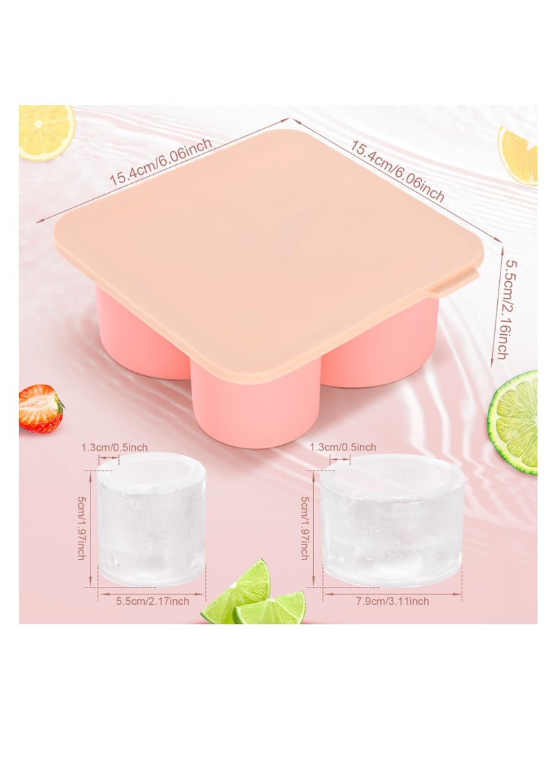KASTWAVE - Ice Cube Tray for Stanley Cup, Silicone Ice Cube Molds for Stanley Tumbler Cup, Ice Cube Trays with Lids for Chilling Drinks, Coffee, Pink - Image 1