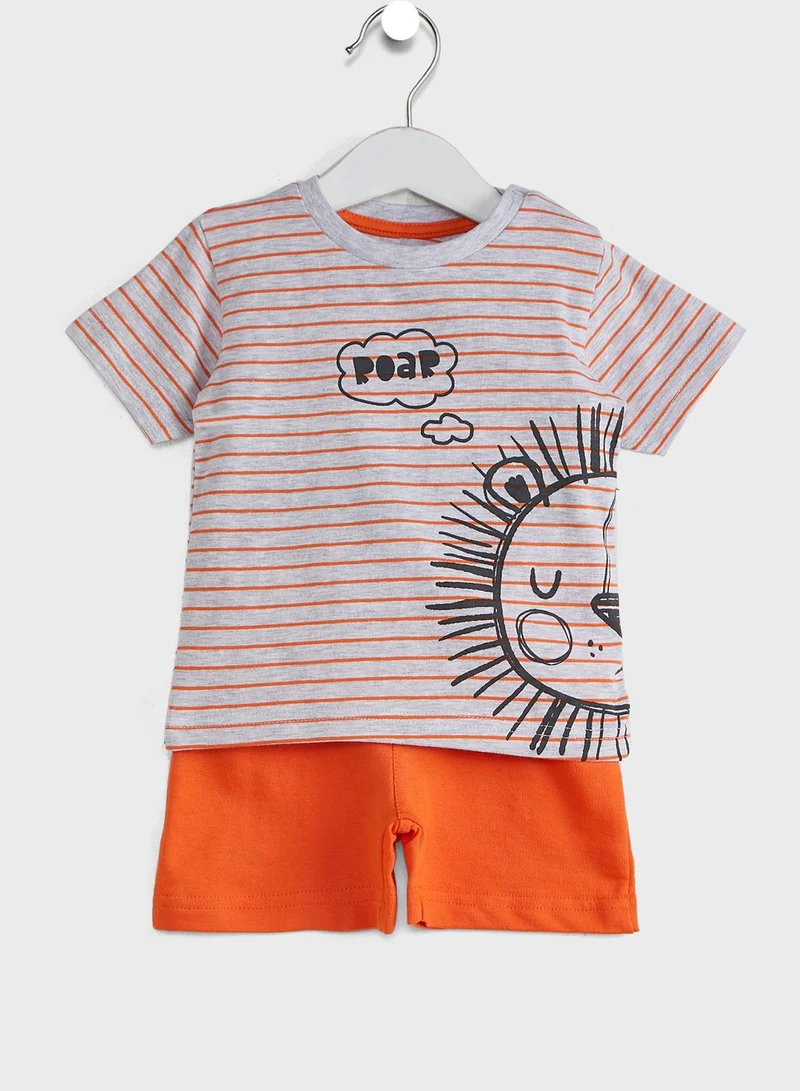 Babybol Infant Graphic T-Shirt + Shorts Set