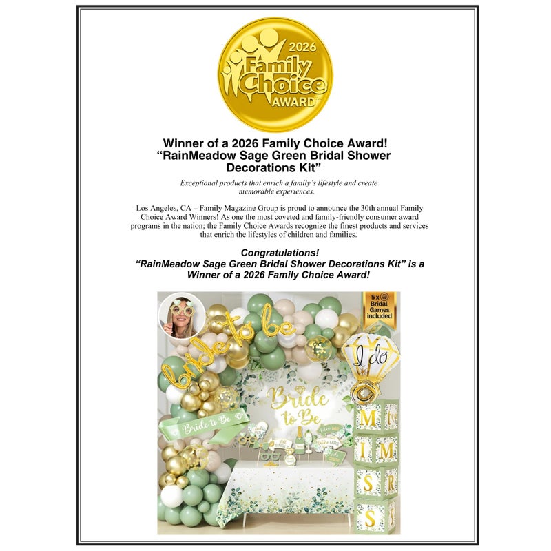 RainMeadow 215 Pc Premium Bridal Shower Decorations Olive Sage Green - Bridal Shower Balloon Boxes with A-Z Letters & Bridal Balloon Arch Kit & Bride to Be Balloon for Bridal, Bachelorette, Engagement or Wedding - Image 2