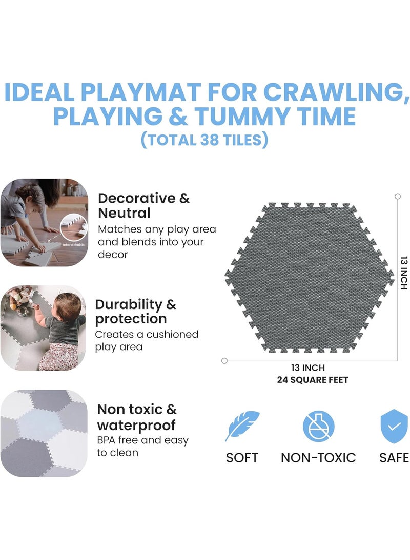 Extra Soft Baby Play Mat Non-Toxic Puzzle Exercise Mats for Crawling, Playing - Image 2