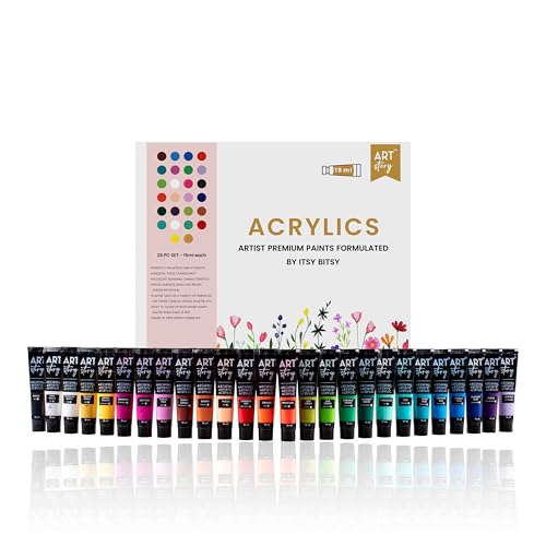 itsy-bitsy Itsy Bitsy Art Story Artists Acrylic Paint Set - 26 Colours X 15ml each| for Paper, Canvas, MDF, Wall, Glass, Plastic, Metal, Terracotta| Premium Multi Surface Paint for DIY Art & Craft - Image 1