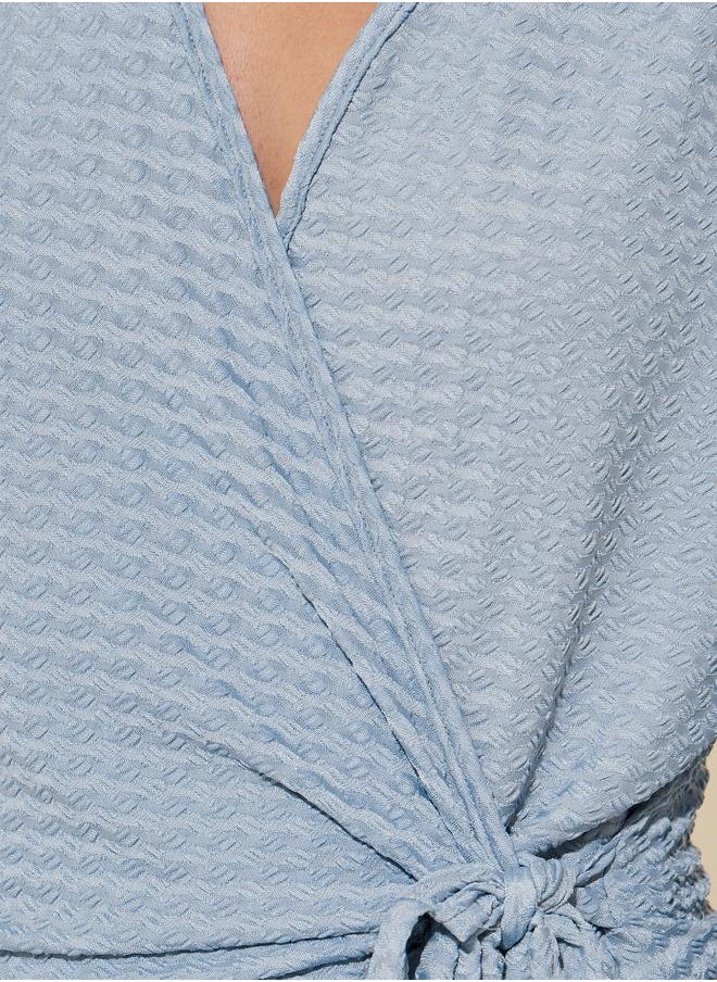 Take Two Take Two Texture Long Sleeve Wrap Top  - Image 4
