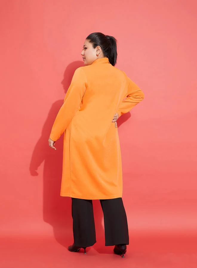 SASSAFRAS Solid Pocket Detail Midi Shrug by Styli
