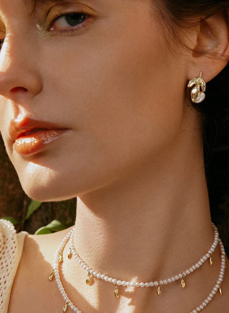 هيفانج أقراط ذهبية على شكل أوراق - Image 4