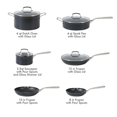 Babish 10 Piece Hard Anodized Laser Titanium Forever Non Stick Technology Durable Pots and Pans Cookware Set - Black - Image 3