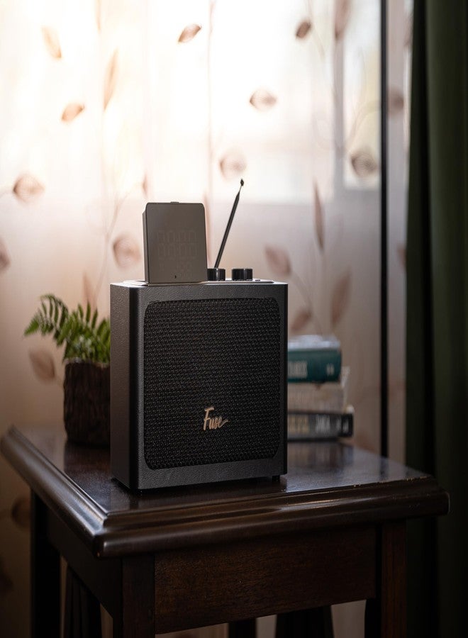Fuse Zide Vintage Alarm Clock Radio | FM Radio Speaker with Bluetooth | Built-in Microphone | Adjustable LCD Screen | Mid Century Modern Style - Image 5