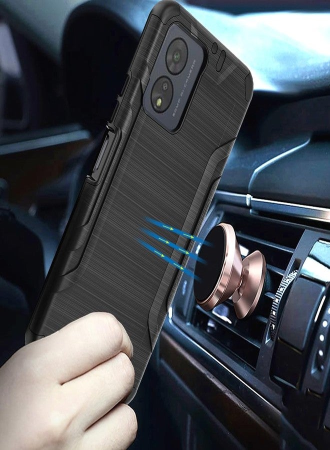 TJ's TJS Compatible for Boost Celero5G SC 2024 Case (Version Only), with Tempered Glass Screen Protector, Belt Clip Hybrid Kickstand Heavy Duty Magnetic Support Phone Case for Celero 5G SC (Black) - Image 4