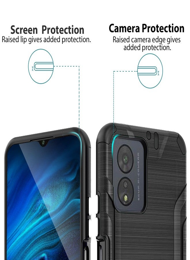 TJ's TJS Compatible for Boost Celero5G SC 2024 Case (Version Only), with Tempered Glass Screen Protector, Belt Clip Hybrid Kickstand Heavy Duty Magnetic Support Phone Case for Celero 5G SC (Black) - Image 5