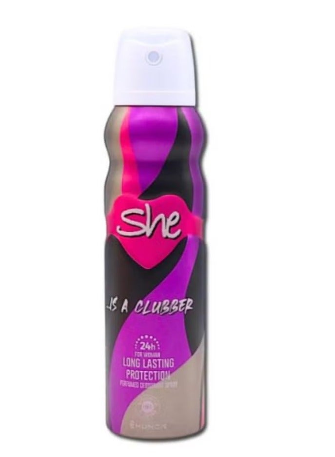 She Deodorant Spray Is A Clubber For Women - 150 Ml - Image 1