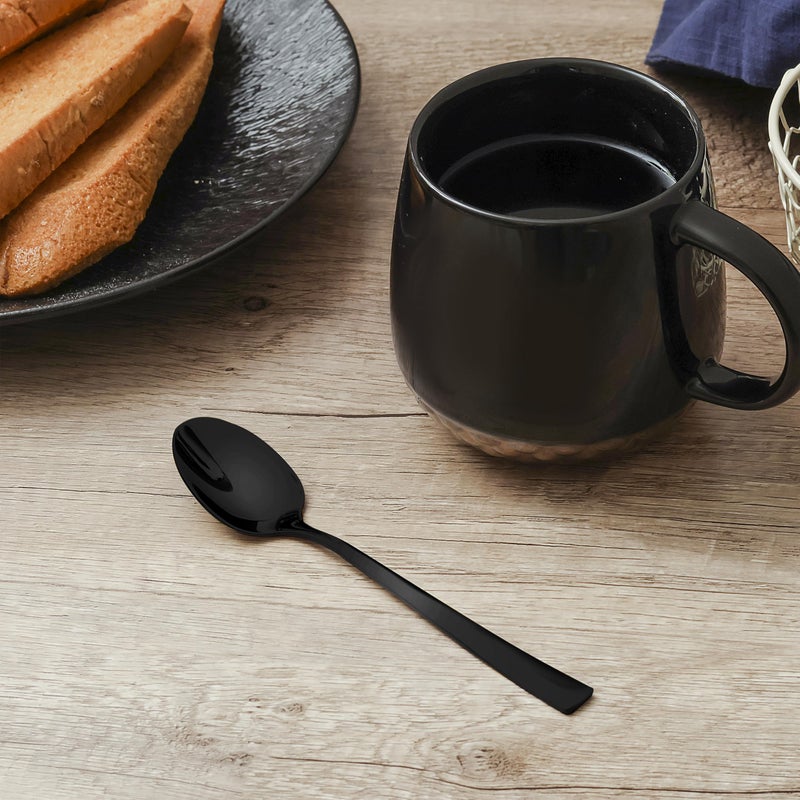 OTTO KONING Teaspoons Set of 6, Black Stainless Steel Coffee Dessert Spoons - Image 5
