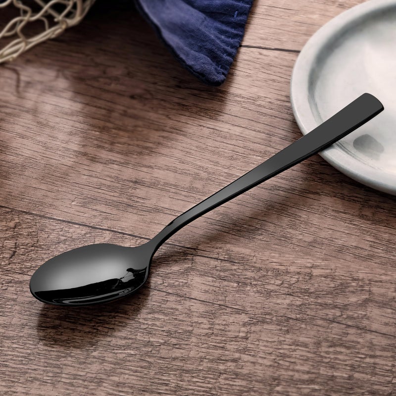 OTTO KONING Teaspoons Set of 6, Black Stainless Steel Coffee Dessert Spoons - Image 3