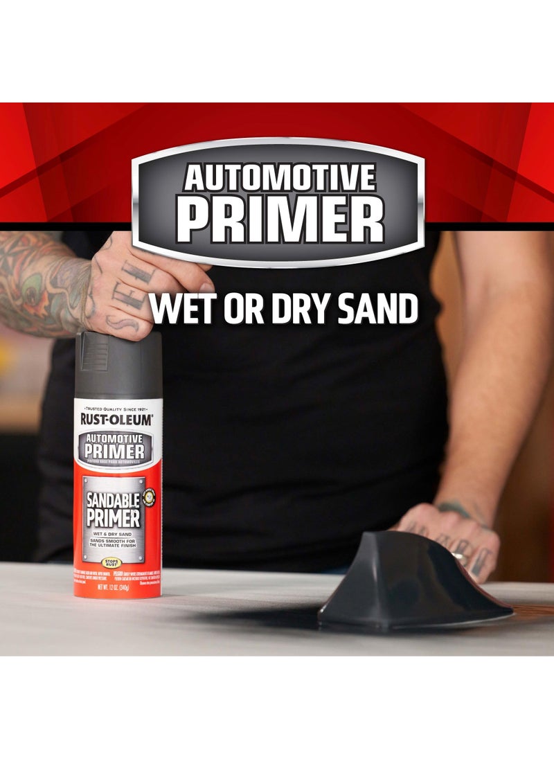 RUST-OLEUM Rust-Oleum 249415 Automotive Sandable Primer Spray, 12 oz, Gray  - Image 3
