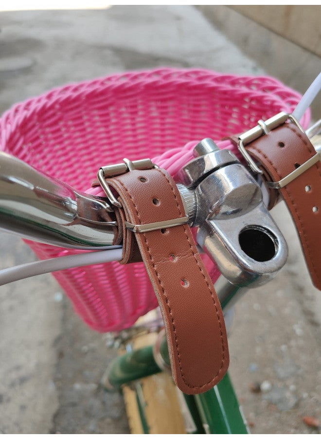Heyworld Kids Bike Basket, Wicker Basket, Handlebar Bicycle Basket for Girls with Unicorn Necklace, Bike Bell, Streamers, Stickers Bike Decoration Accessories Set - Image 3