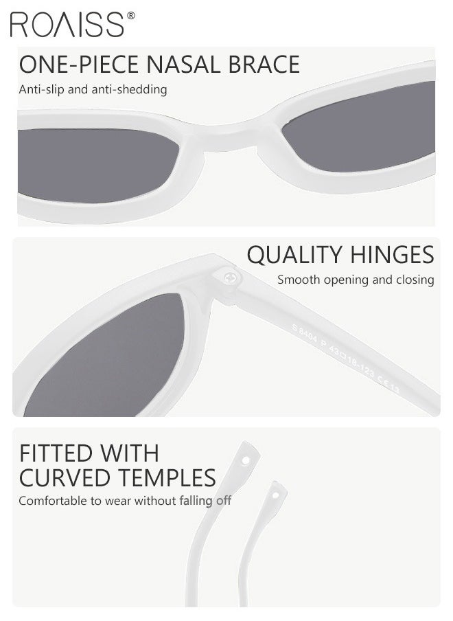 roaiss - Oval Polarized Sunglasses for Babies, UV400 Protection Cute Beach Holiday Sun Glasses with Lightweight Flexible TPEE Frame and Elastic Strap for Boys Girls Age 0-3, White - Image 1