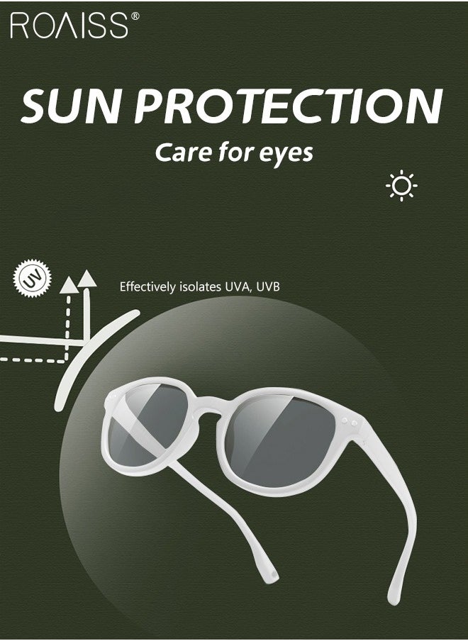 roaiss - Oval Polarized Sunglasses for Babies, UV400 Protection Cute Beach Holiday Sun Glasses with Lightweight Flexible TPEE Frame and Elastic Strap for Boys Girls Age 0-3, White - Image 1