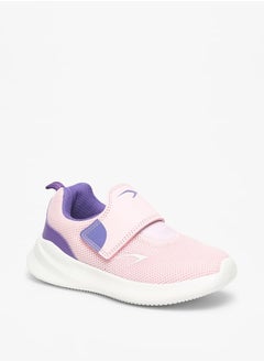 Dash Girls Textured Sports Shoes with Hook and Loop Closure  - Image 1