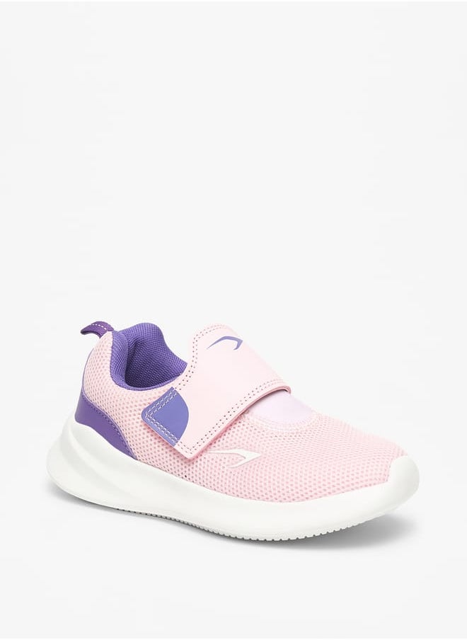 Dash Girls Textured Sports Shoes with Hook and Loop Closure  - Image 1