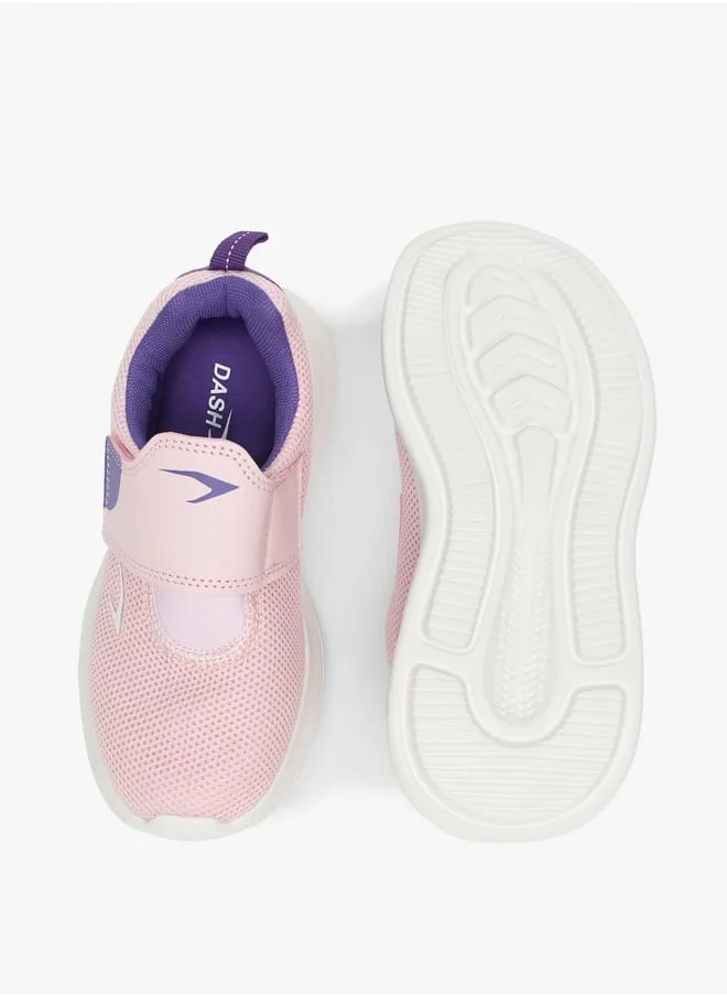 داش Girls Textured Sports Shoes with Hook and Loop Closure