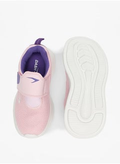 Dash Girls Textured Sports Shoes with Hook and Loop Closure  - Image 5