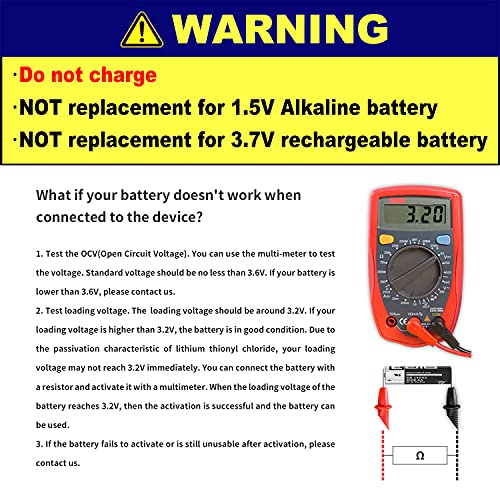EEMB 4Pack ER14505 AA 3.6V Lithium Battery Li-SOCL₂ Non-Rechargeable Battery SB-AA11 LS14500 TL-5903 SL-360 S7-400 ER14500 for Sensor Water Electricity Meter Gas PLC Facility Equipment Spare Battery - Image 3