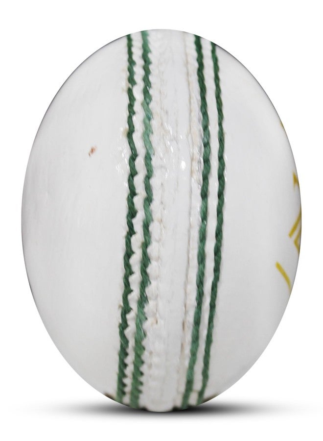 Zhoosh ™ White Cricket Leather Ball (6) - Image 2