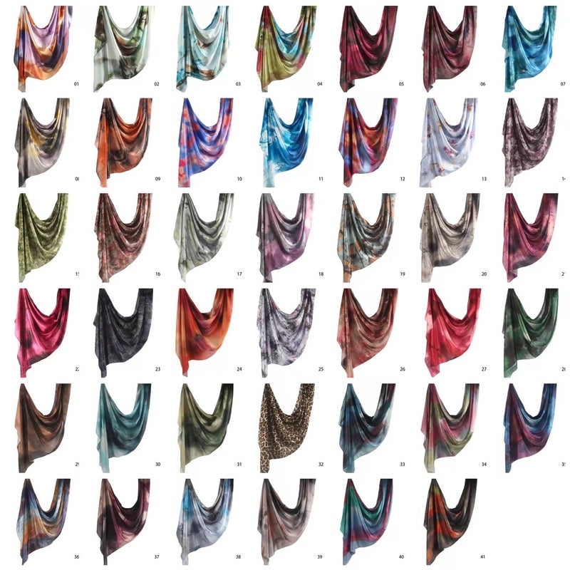 FANXIN Silk Print Headscarf Ethnic Shawl Wrap Scarf 180x85cm