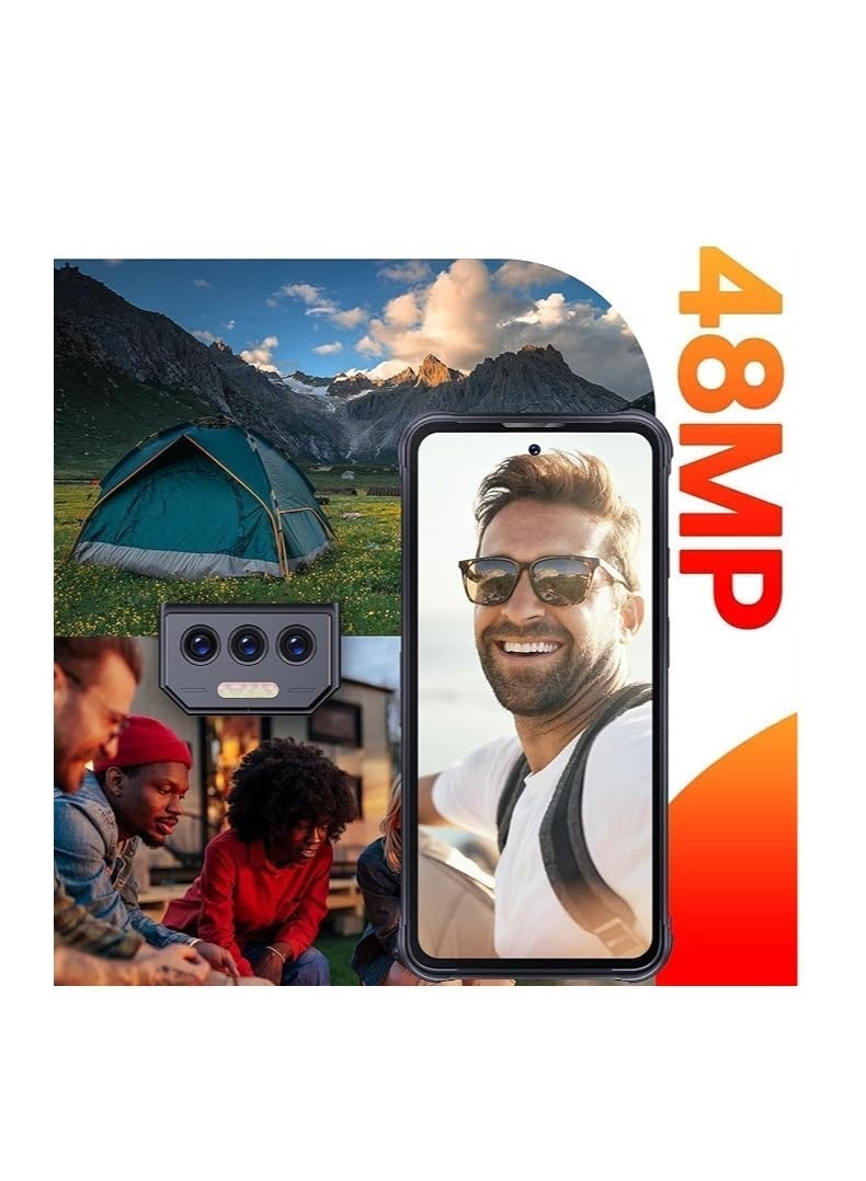 Cubot KINGKONG 8 Rugged Phone 6.528'' HD+ Screen Android 13 6GB RAM 256GB ROM Dual LED Torch 10600mAh Battery 16MP Front+48MP Rear Camera NFC/Dual SIM/GPS/Fingerprint Black - Image 3