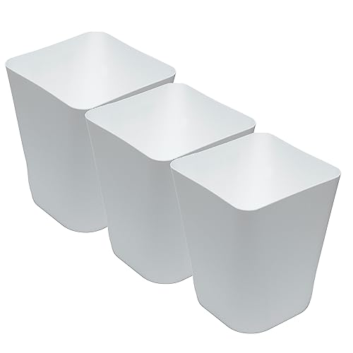 Gluman Open-Top Waste Bin for Home and Office | Durable & Long-lasting |High Grade Plastic | Conveniently Small and Portable Size |7 Litre Bin (Grey (Pack of 3)) - Image 1