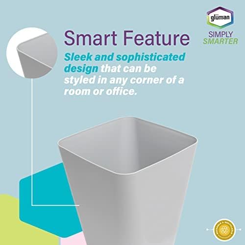 Gluman Open-Top Waste Bin for Home and Office | Durable & Long-lasting |High Grade Plastic | Conveniently Small and Portable Size |7 Litre Bin (Grey (Pack of 3)) - Image 2