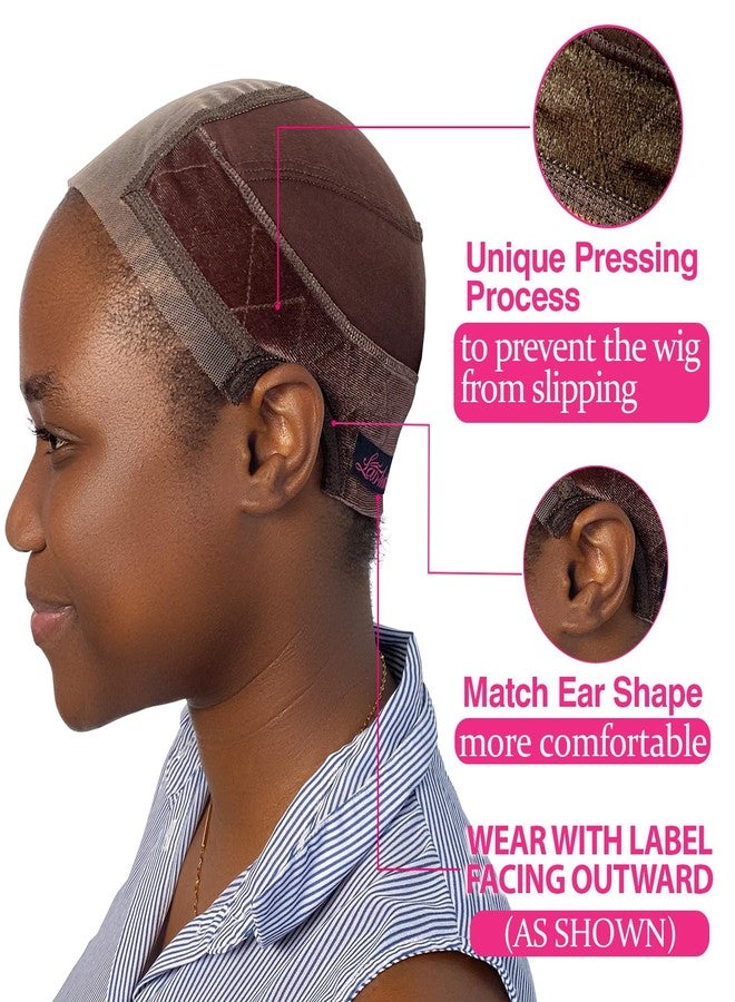 Labhairs Lace Wig Grip Cap for Women, 4x5 Lace Parting Max Make Part Freely, Non Slip Wig Gripper for Keeping Wigs In Place, Adjustable Wig Cap with Velcro Headband Make Your Wigs Glueless (Brown-L) - Image 3