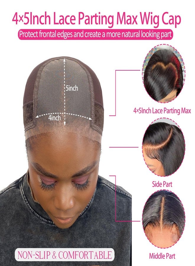 Labhairs Lace Wig Grip Cap for Women, 4x5 Lace Parting Max Make Part Freely, Non Slip Wig Gripper for Keeping Wigs In Place, Adjustable Wig Cap with Velcro Headband Make Your Wigs Glueless (Brown-L) - Image 2