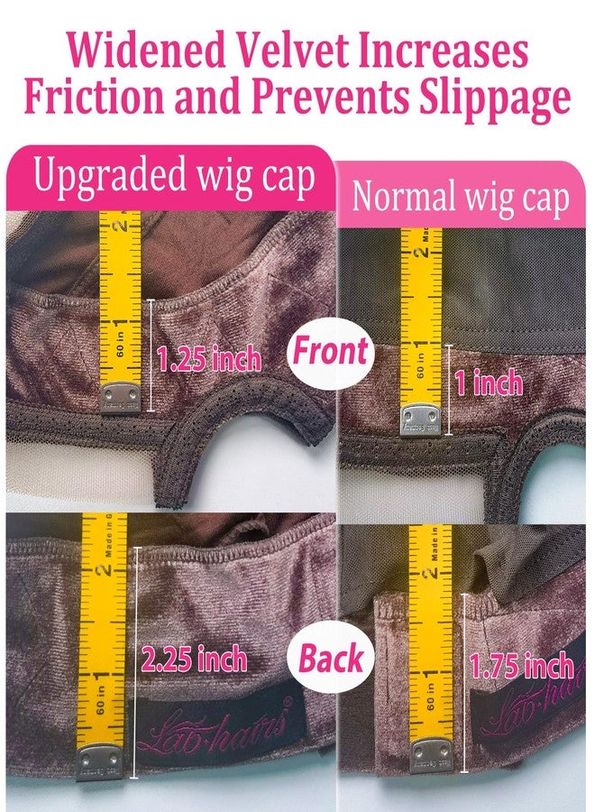 Labhairs Lace Wig Grip Cap for Women, 4x5 Lace Parting Max Make Part Freely, Non Slip Wig Gripper for Keeping Wigs In Place, Adjustable Wig Cap with Velcro Headband Make Your Wigs Glueless (Brown-L) - Image 5