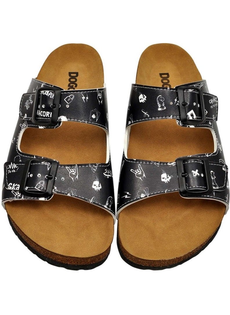 Dogo - Born To Be A Rockstar / Design Printed Vegan / Simon Men's Slippers - Image 1