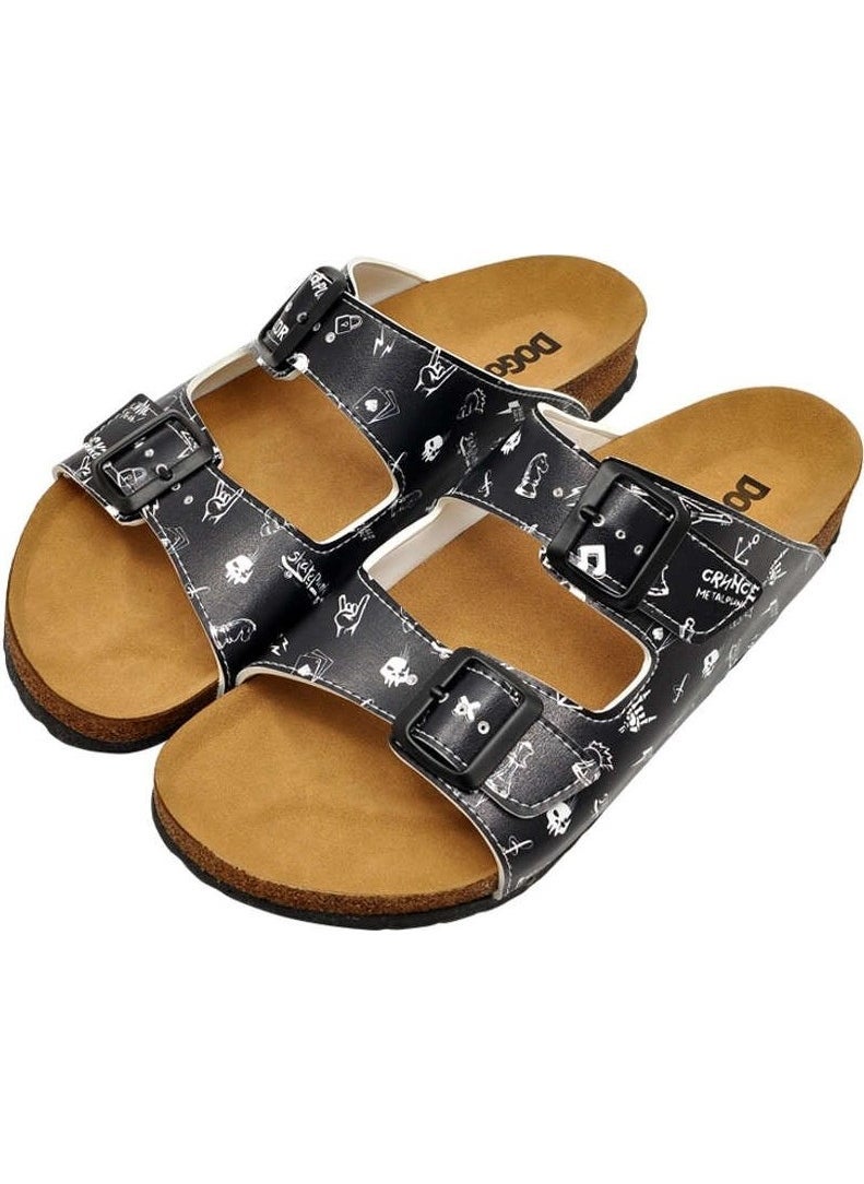 Dogo - Born To Be A Rockstar / Design Printed Vegan / Simon Men's Slippers - Image 1